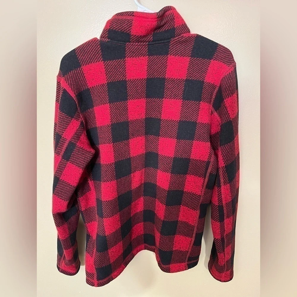 The North Face Red/Black Buffalo Plaid Pullover Sz M EUC